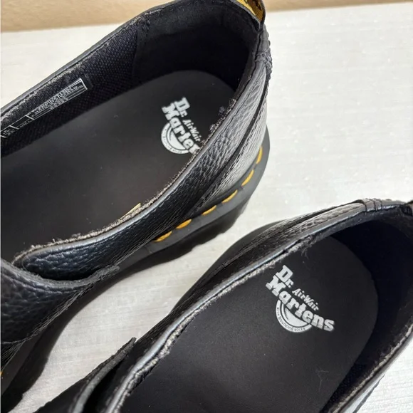 New Dr. Martens Black Leather Mary Jane Platform Shoes Women’s 11 - Picture 10 of 14